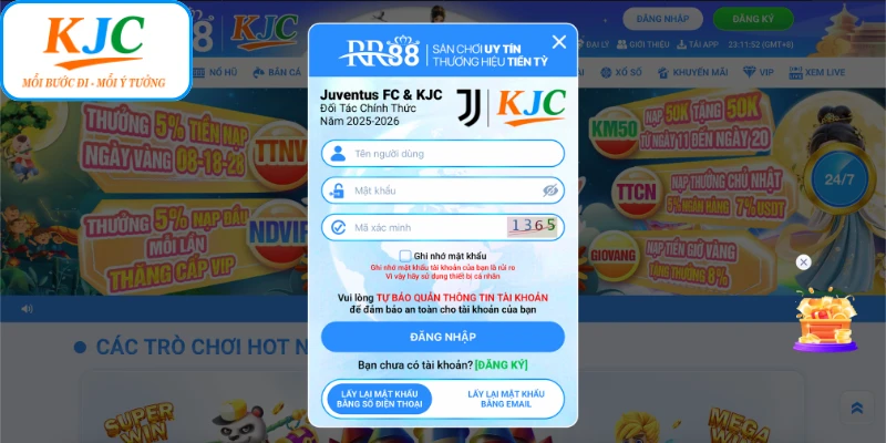 Các bước cần thực hiện trong quy trình đăng nhập RR88